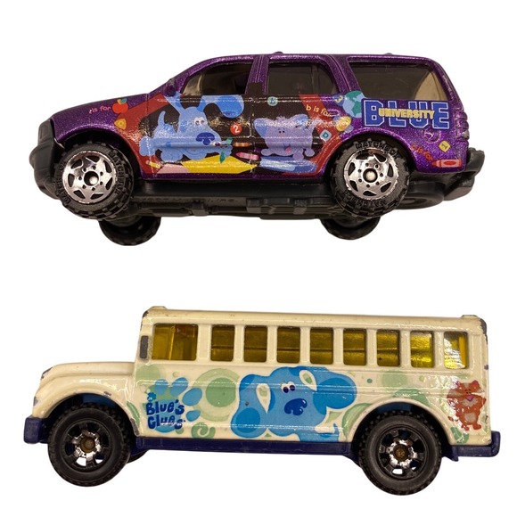 MATCHBOX Other - VTG Matchbox Blues Clues Diecast Car Lot Purple Ford Expedition White School Bus